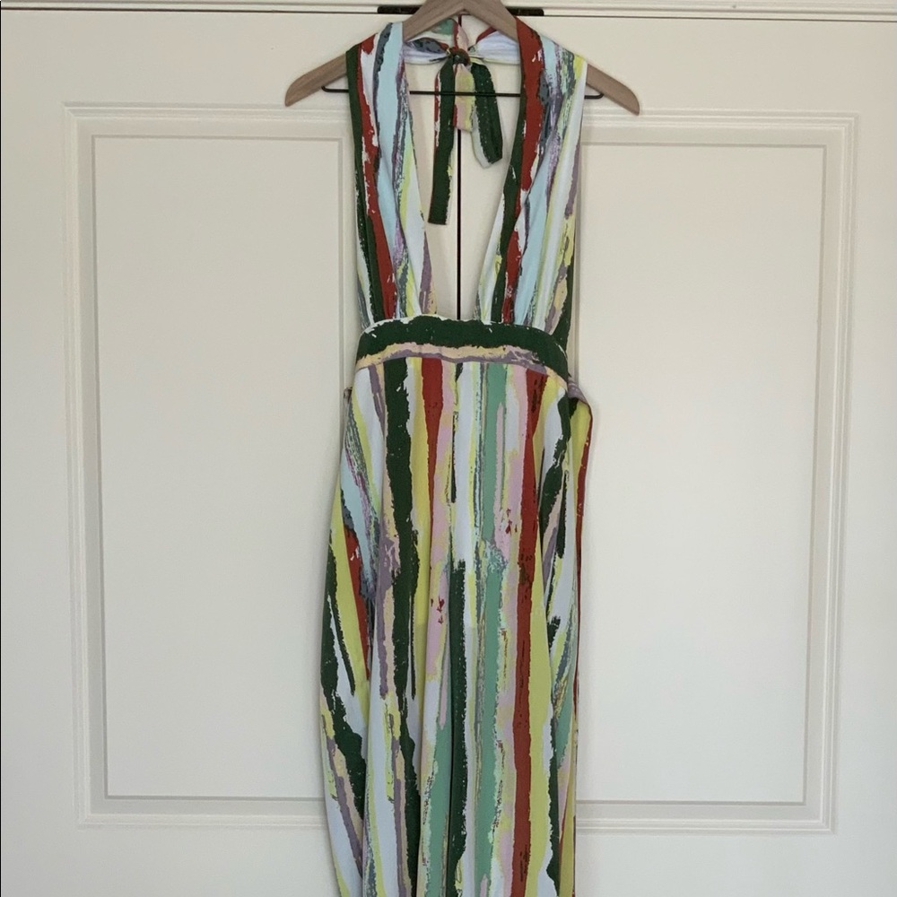 BOGO - Paint Striped Halter Jumpsuit
